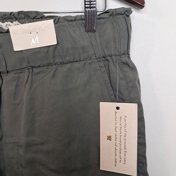 2 Altar'd State Shorts Size Medium NWT Dark Chambray/ Green Pull on Drawstring - Picture 7 of 9